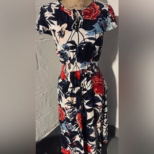 Lucky Brand Floral Flutter Sleeve Dress